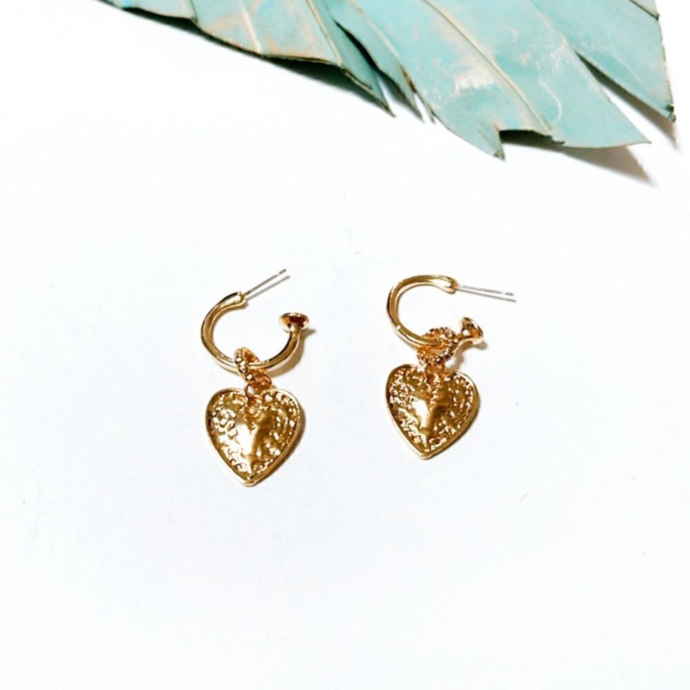 Heart hoop earrings S148